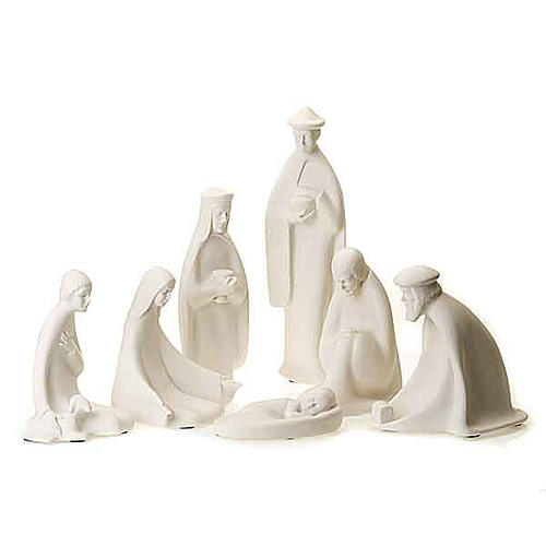 Nativity set white porcelain 40-55 cm Pinton 1