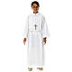 First communion alb with 2 pleats fake hood s3