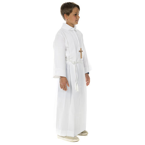 Holy Communion Alb with 2 pleats fake hood 5