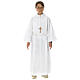Holy Communion Alb with 2 pleats fake hood s1