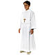 Holy Communion Alb with 2 pleats fake hood s1