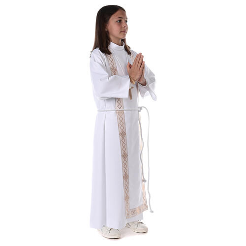 Abito prima comunione unisex scapolare bordi oro 8