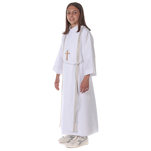 First Holy Communion alb scapular thin golden edges 5