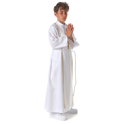 First Holy Communion alb scapular thin golden edges 8