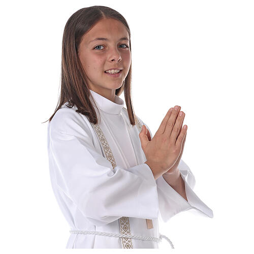 First Holy Communion alb scapular thin golden edges 4