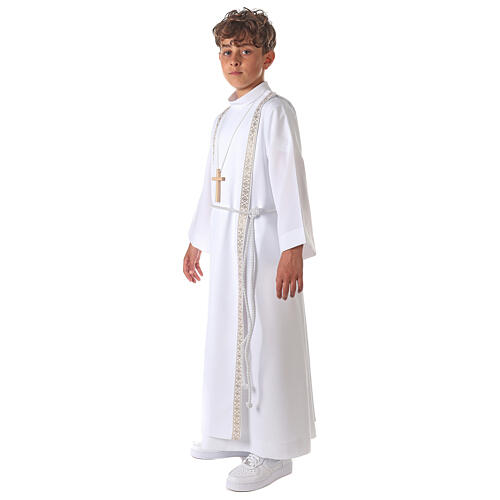 First Holy Communion alb scapular thin golden edges 5