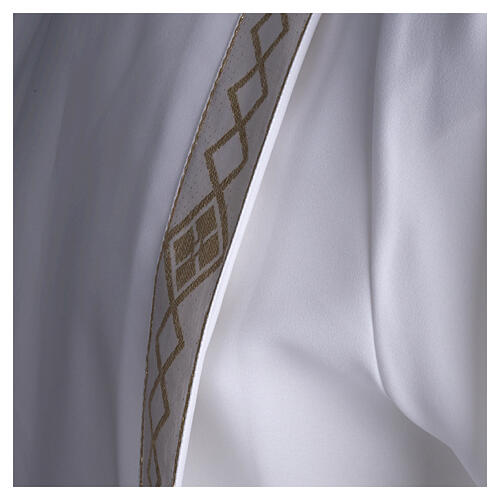 First communion alb with 2 pleats and golden edge 8