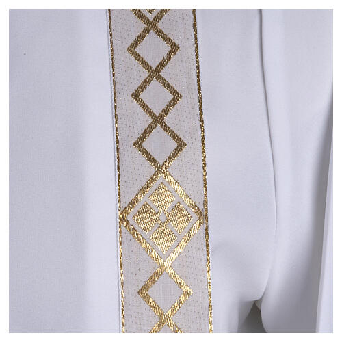 First communion alb with 2 pleats and golden edge 11