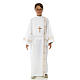 Holy Communion Alb with 2 pleats and golden edge s9