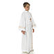 Holy Communion Alb with 2 pleats and golden edge s12
