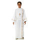 Holy Communion Alb with 2 pleats and golden edge s1