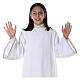 First communion alb for girl golden sleeves edge s4
