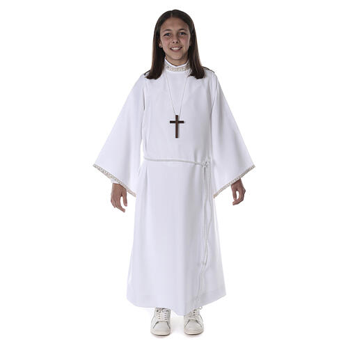 Tunichetta prima comunione bimba maniche oro 6