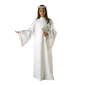 Túnicas Primeira Comunhão: Túnica feminina Primeira Comunhão mangas ouro Túnicas Primeira Comunhão: Túnica feminina Primeira Comunhão mangas ouro