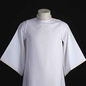 Túnicas Primeira Comunhão: Túnica feminina Primeira Comunhão mangas ouro Túnicas Primeira Comunhão: Túnica feminina Primeira Comunhão mangas ouro