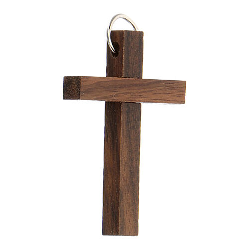 Croce in legno Prima comunione con anello noce wengè faggio 5