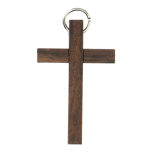 Croce in legno Prima comunione con anello noce wengè faggio 8