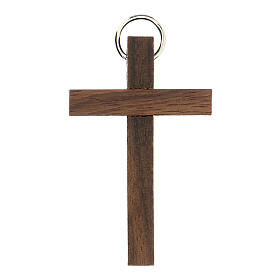 First communion cross in walnut, wengè and beechwood with ring