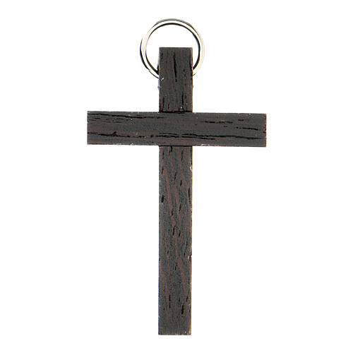 First communion cross in walnut, wengè and beechwood with ring 1