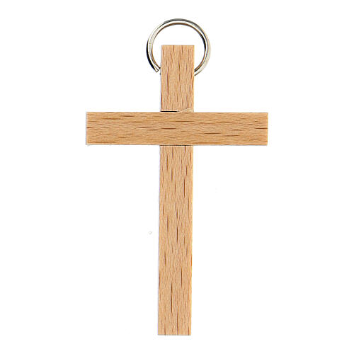 First communion cross in walnut, wengè and beechwood with ring 3