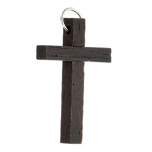 First communion cross in walnut, wengè and beechwood with ring 4