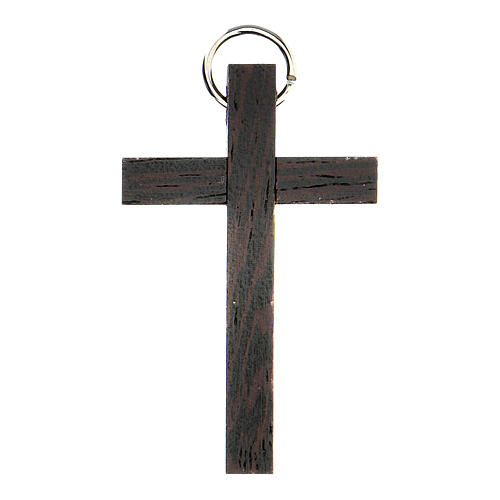 First communion cross in walnut, wengè and beechwood with ring 7