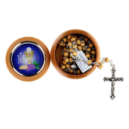 First Communion set with Cross, Rosary and Rosary box 4