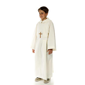 First Communion Albs: Altar server alb in wool and polyester First Communion Albs: Altar server alb in wool and polyester