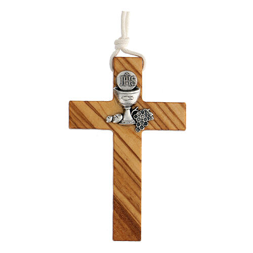 Croce per Prima comunione in legno ulivo 1