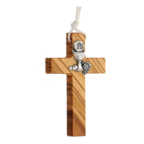 Croce per Prima comunione in legno ulivo 2
