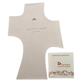 Croix première communion argile blanche et or 15 cm s4