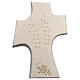 Krzyż Pierwsza Komunia glina biała i złoto 15 cm s1