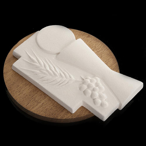 Croce Prima Comunione eucarestia argilla su legno 5
