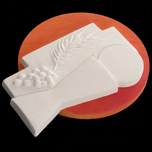 Croce Prima Comunione eucarestia argilla su legno 6