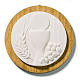 Round picture for Communion, white with wood s1