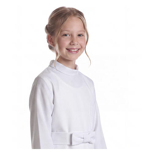 Alva Primeira Comunhão para menina com laço 4