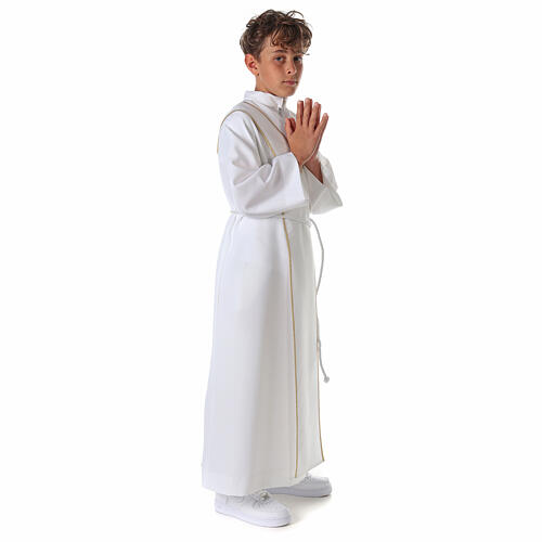 Erstkommunionalbe, unisex, mit goldfarbenen Stickereien 4