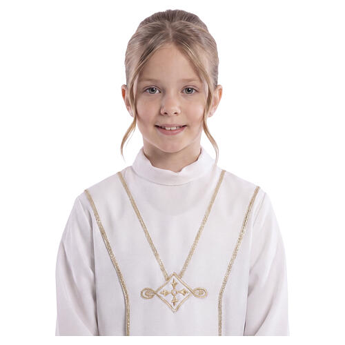 Erstkommunionalbe, unisex, mit goldfarbenen Stickereien 4