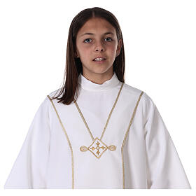 First Communion alb, with embroidered stole