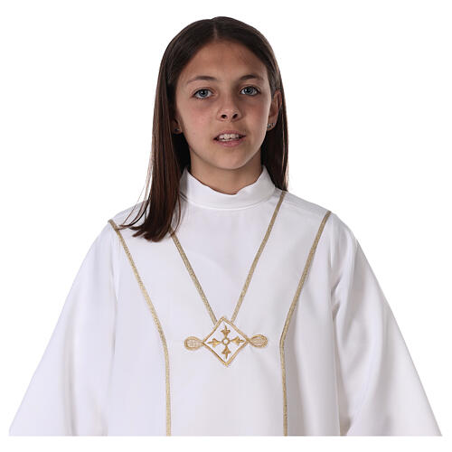 First Communion alb, with embroidered stole 2