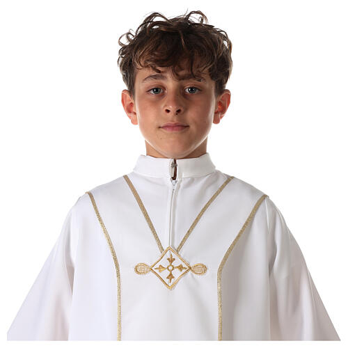 First Communion alb, with embroidered stole 5