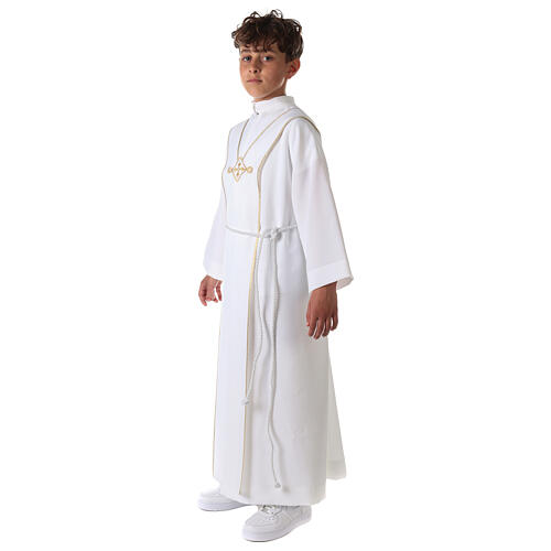 First Communion alb, with embroidered stole 9