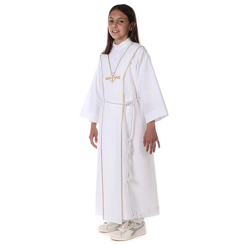 First Communion alb, with embroidered stole 10