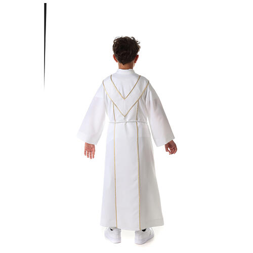 First Communion alb, with embroidered stole 16