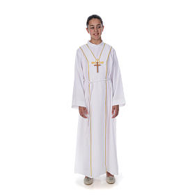 First Communion Albs: First Communion alb for girls with embroidered stole First Communion Albs: First Communion alb for girls with embroidered stole