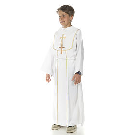 First Communion Albs: First Communion alb for boy, honeycomb embroidery