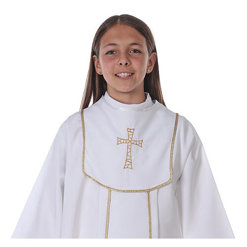 First Communion alb, honeycomb embroidery 5