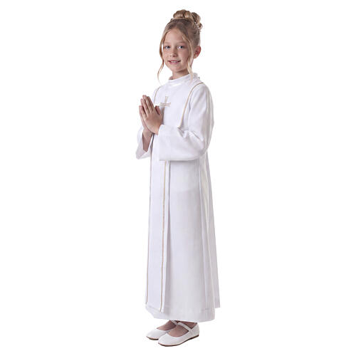 First Communion alb, honeycomb embroidery 5