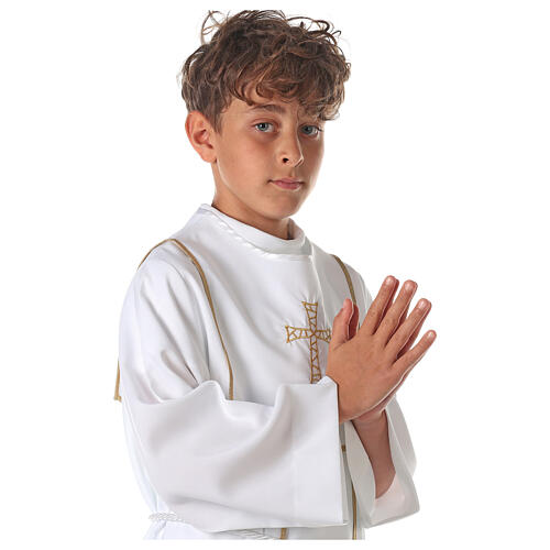 Abito prima comunione unisex ricamo nido d'ape 3