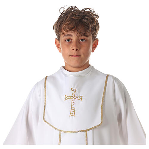 Túnica de Primeira Comunhão unisex bordado alveolado 8
